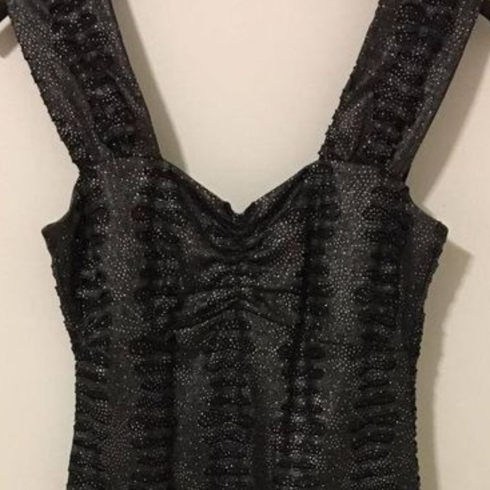 New Frank Lyman Design Ladies Formal Dress Black Sequence Glitter NWL Small Wedd